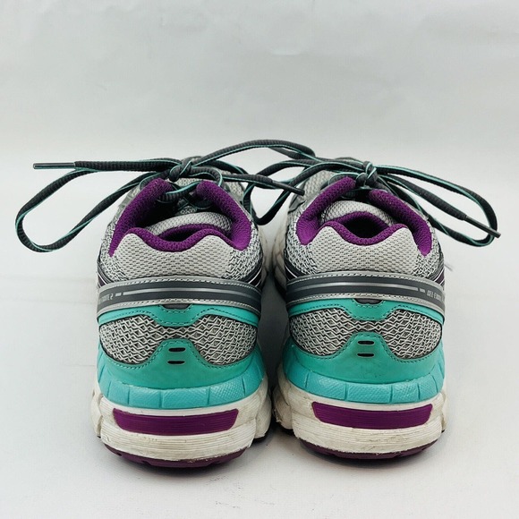 Womens 7 Asics Gel Excite 2 Gray Purple Running Shoe Athletic‎ Sneaker Lace Up - Picture 5 of 10